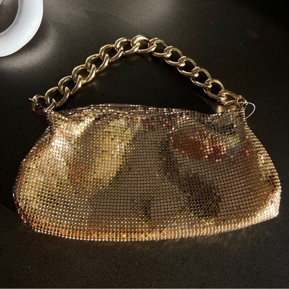 LA REGALE Vintage Gold Mesh Mini Evening Bag - Picture 9 of 9